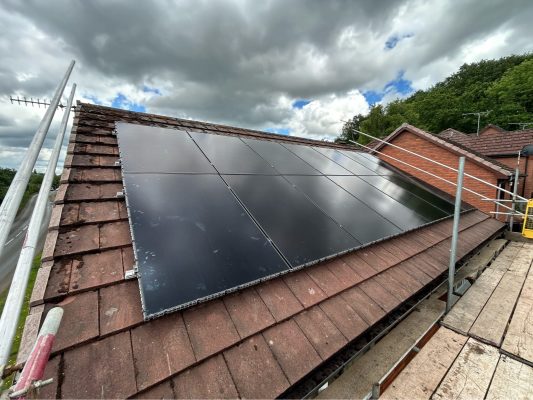 14 Aiko solar panels installed on a tiled roof by Solar Select in Worcestershire